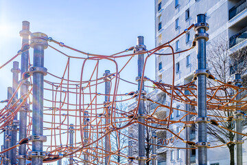 modern concrete plattenbau facade