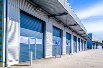 modern facade of a warehouse