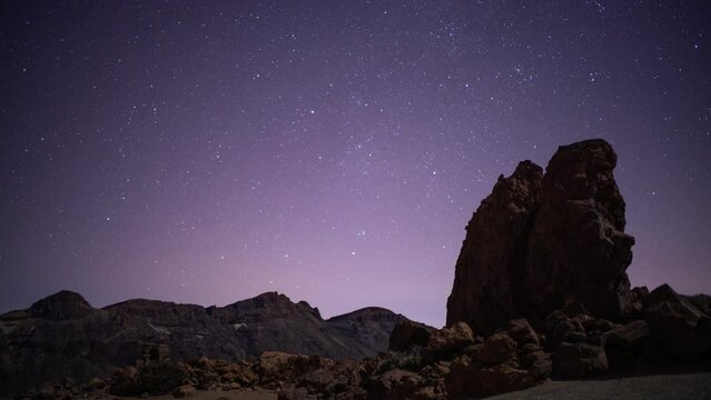 El Teide In Tenerife Canary Islands At Night