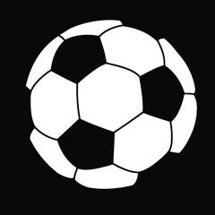 Soccer ball sport and games simple icon logo on black background