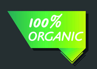 100% organic, for natural products, stickers, packaging, internet