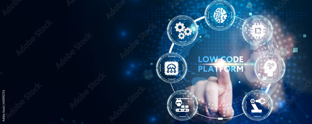 Wall mural low code software development platform technology concept.