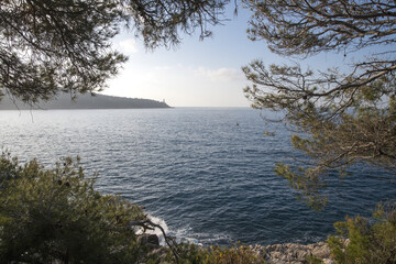 Coucher de soleil sur le Cap Ferrat depuis le Cap de Nice sur la Côte d'Azur