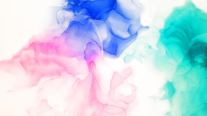 Modern creative watercolor background for trendy design. Colorful modern design art in green tones.