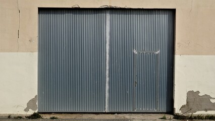 Obraz na płótnie Canvas metal door of industrial building