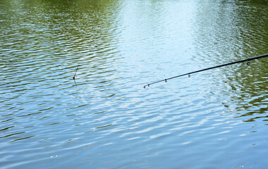 Fishing at the pond in Crimea