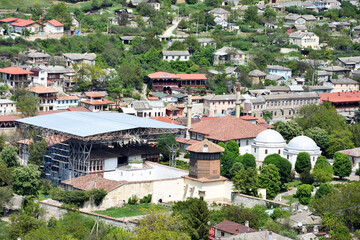 Fototapeta na wymiar Bakhchisarai city view from the top. Crimea
