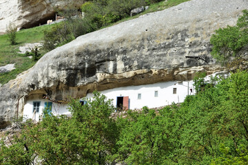 Fototapeta na wymiar Orthodox temple in Bakhchisarai, Crimea (Bakhchisarai Holy Assumption Monastery)