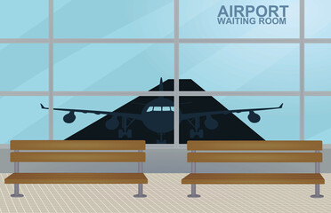 Airport building indoor. vector illustration