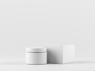 Cosmetic bottle mock-up. Minimal box 3d.