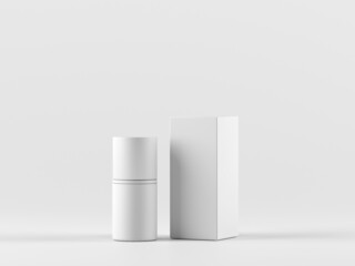 Cosmetic bottle mock-up. Minimal box 3d..