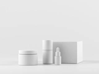 Cosmetic bottle mock-up. Minimal box 3d.