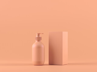 Cosmetic bottle mock-up. Minimal box 3d.