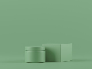 Cosmetic bottle mock-up. Minimal box 3d.