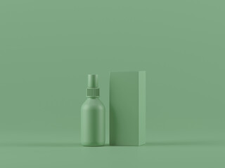 Cosmetic bottle mock-up. Minimal box 3d.