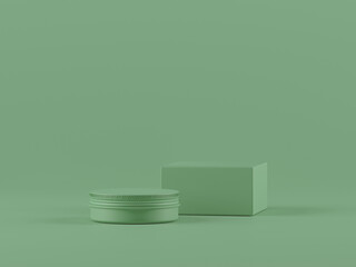 Cosmetic bottle mock-up. Minimal box 3d.