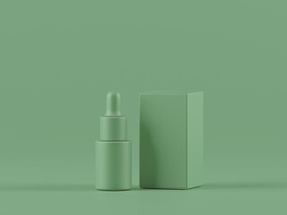 Cosmetic bottle mock-up. Minimal box 3d.