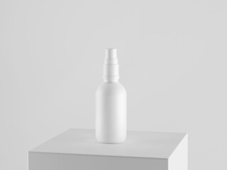 Cosmetic bottle mock-up. Minimal box 3d.