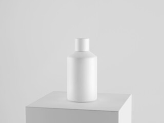 Cosmetic bottle mock-up. Minimal box 3d.