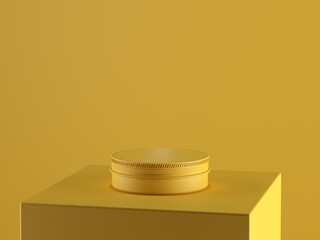Cosmetic bottle mock-up. Minimal box 3d.