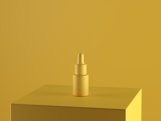Cosmetic bottle mock-up. Minimal box 3d.