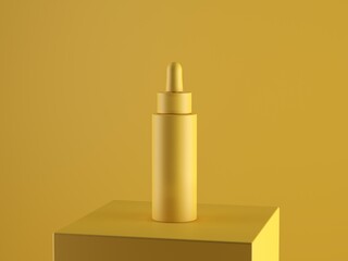 Cosmetic bottle mock-up. Minimal box 3d.