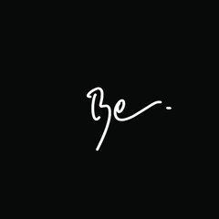 Initial Letter be Logo - Handwritten Signature Logo