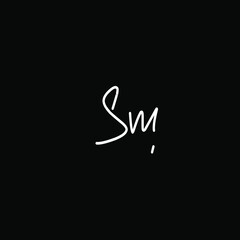 Initial Letter sm Logo - Handwritten Signature Logo