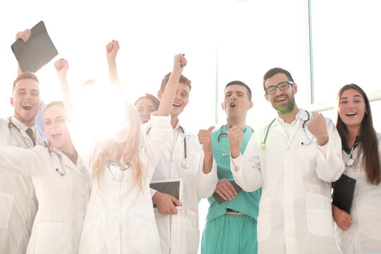 group of happy medical professionals. photo with copy space