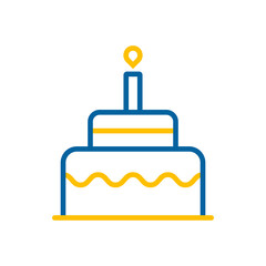 Birthday cake vector isolated icon