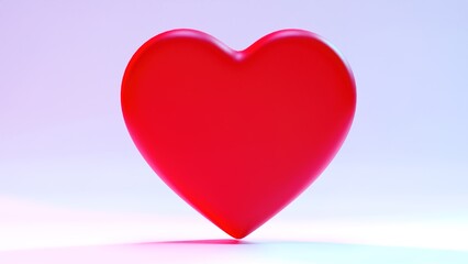 Fototapeta na wymiar Large red heart, 3d render