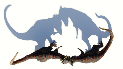 Fototapeta premium Pachycephalosaurus, head-butting dinosaurs from the Late Cretaceous period, isolated on white background with empty space