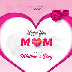 Mothers Day Greeting Card Vector Illustration Social Media Post Design