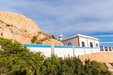 Fototapeta na wymiar Albir lighthouse in Sierra Helada, Alfaz del Pi, Alicante, Spain.