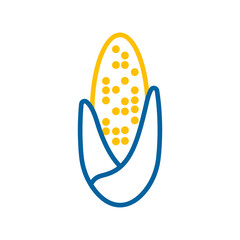 Corncob vector isolated flat icon