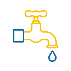 Faucet with drop isolated vector icon