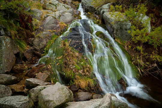Photo of a small waterfall taken over a long time exposure