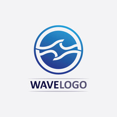 wave icon and water drop vector illustration design logo business