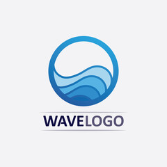 wave icon and water drop vector illustration design logo business