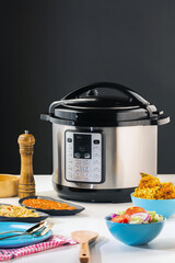Electric kitchen cooker on non isolated background