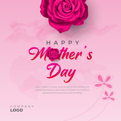 Mothers Day Greeting Card Vector Illustration Social Media Post Design