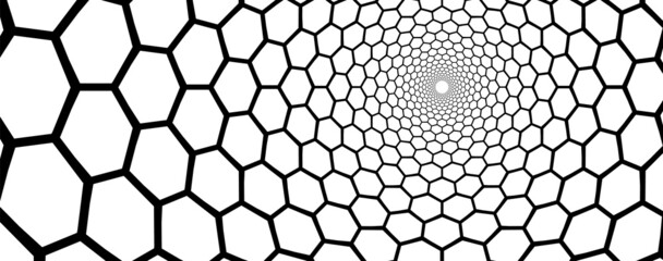 Vector abstract background with hexagons mesh. Honeycomb pattern.