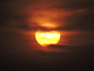 Sunset with clouds covering the sun