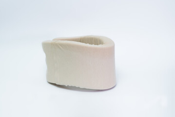 Neck brace for fixing the spine isolated on a white background. Health care.
