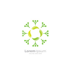 Green Technology logo designs concept vector, Leaf technology logo.