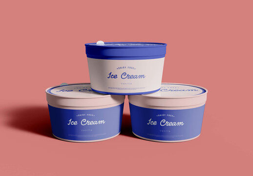Stacked Ice Cream Jars Mockup