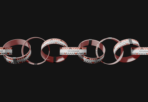 Set of Wristbands Mockup