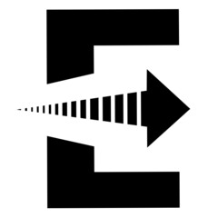 Express E letter logo, illustration, and icon vector