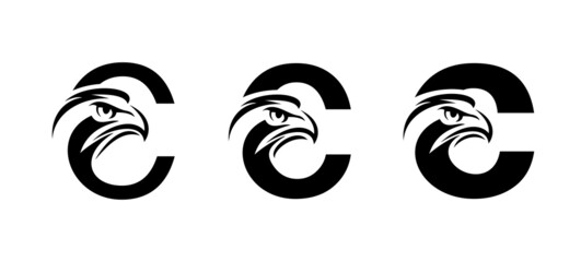 Monogram Eagle Logo Initial Letter C