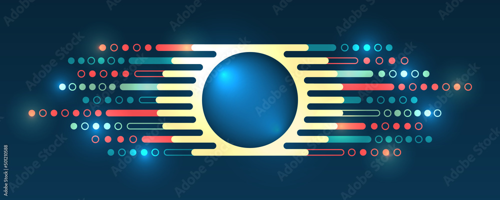 Aufkleber Visualization of a large amount of data. Abstract transformation of information. .Processing sorting data fragmentation. Business analytics. The flow of information in the form of waves and particles.